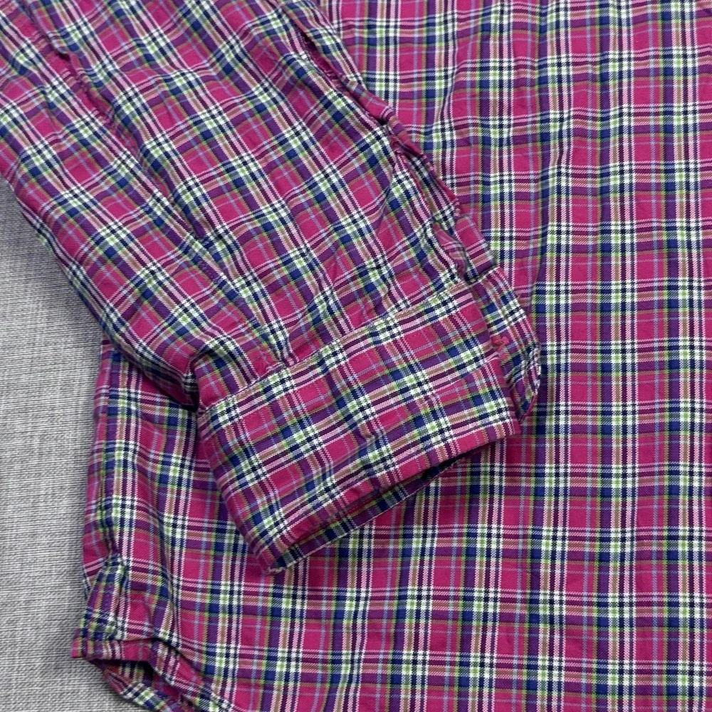 Ralph Lauren Button-Down Shirt Mens M Pink Plaid Long Sleeve Cotton Embroidered